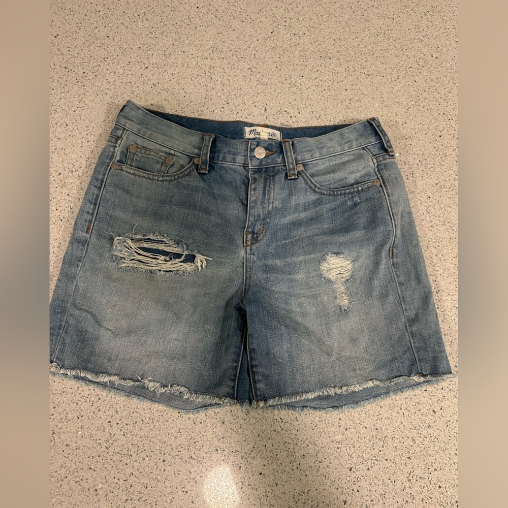 Madewell High-Rise Distressed Denim Shorts 26